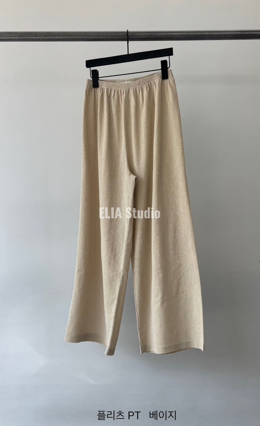 ELIA韓國直郵實拍女裝新品推薦職業人氣時尚休閑休閑褲褶裥ELIA休閑褲圖色2米色