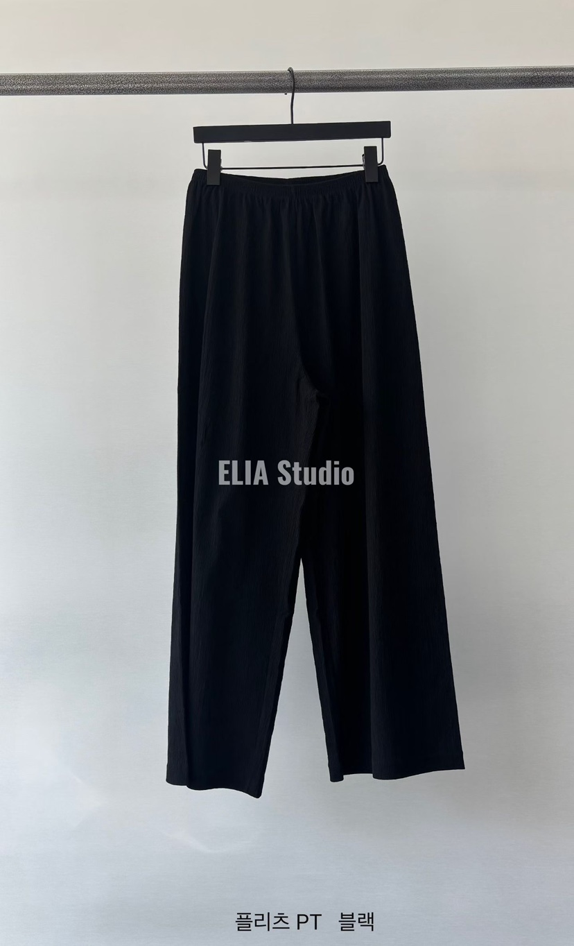 ELIA韓國直郵實拍女裝新品推薦職業人氣時尚休閑休閑褲褶裥ELIA休閑褲圖色5黑色