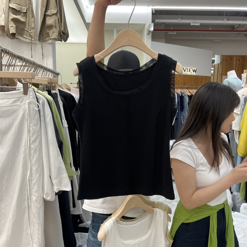 MADEMOISELL韓國直郵實拍女士新款職業26夏季吊帶背心撞色無袖MADEMOISELL吊帶/背心圖色3