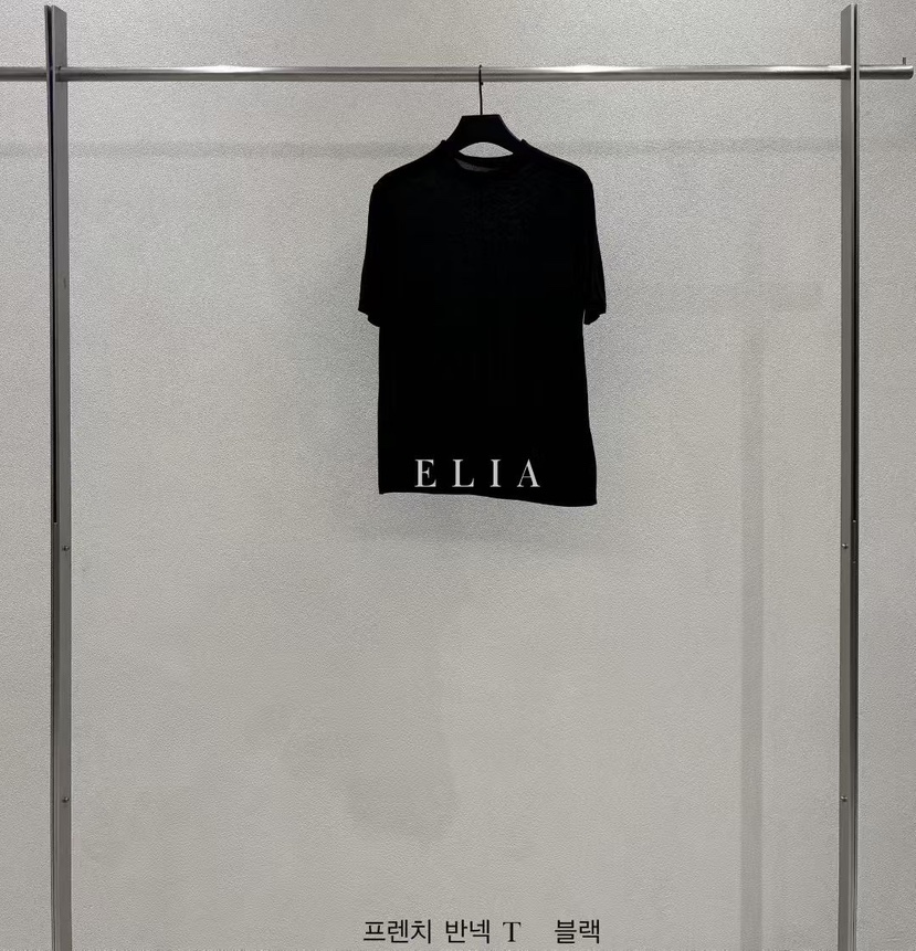 ELIA韓國東大門直郵女裝新款休閑人氣職業26春夏26夏季T恤半領ELIAT恤圖色5黑色