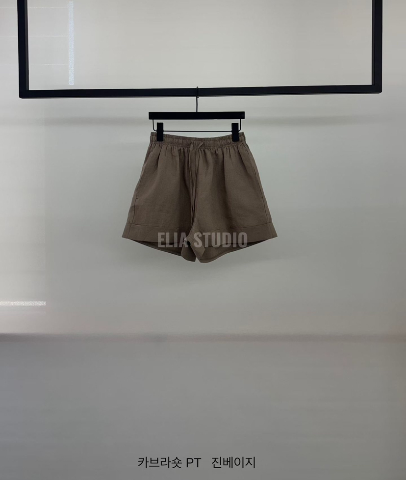 ELIA韓國直郵女裝新品休閑時尚推薦職業熱賣26春夏人氣短褲ELIA短褲圖色1深米色