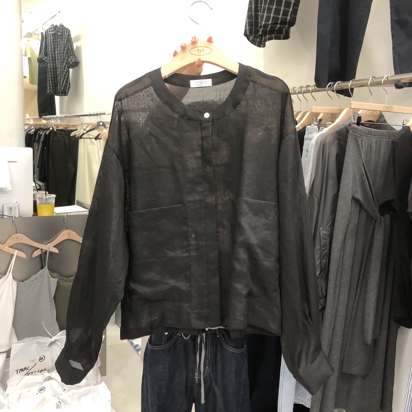 TAKE YOUE TIME韓國東大門直郵女裝新品時尚襯衫蕾絲衫口袋亞麻TAKE YOUE TIME襯衫/蕾絲衫圖色2