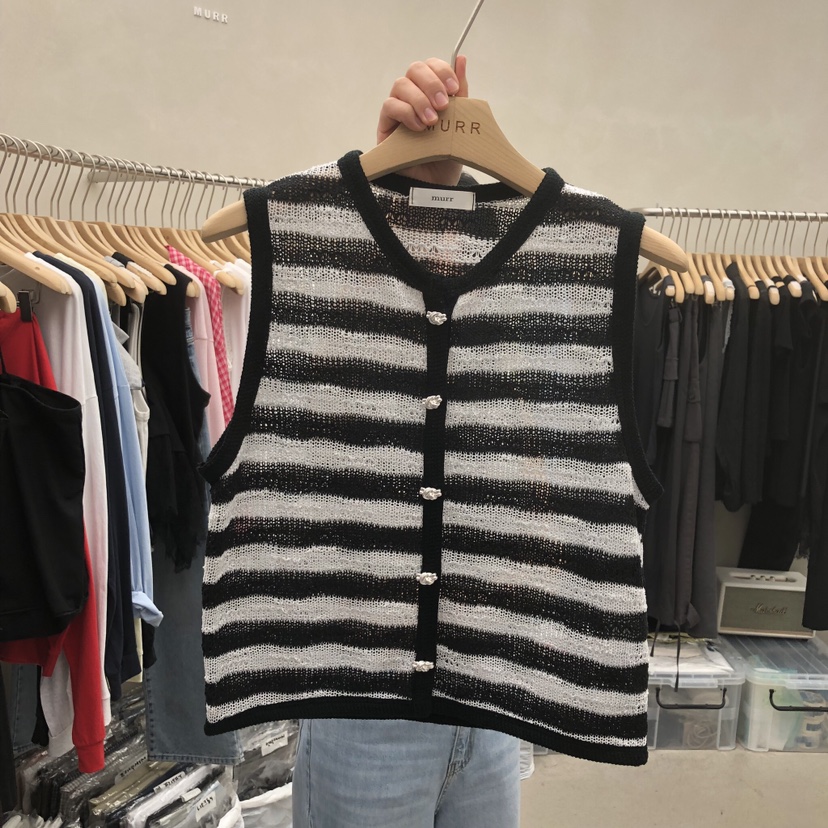 MURR韓國代購女士新款人氣職業休閑熱賣26夏季吊帶背心紐扣MURR吊帶/背心圖色2