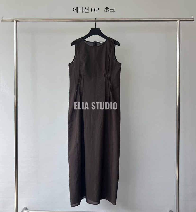 ELIA東大門實拍韓國女裝新品職業26春夏熱賣休閑推薦連衣裙ELIA連衣裙圖色2咖色