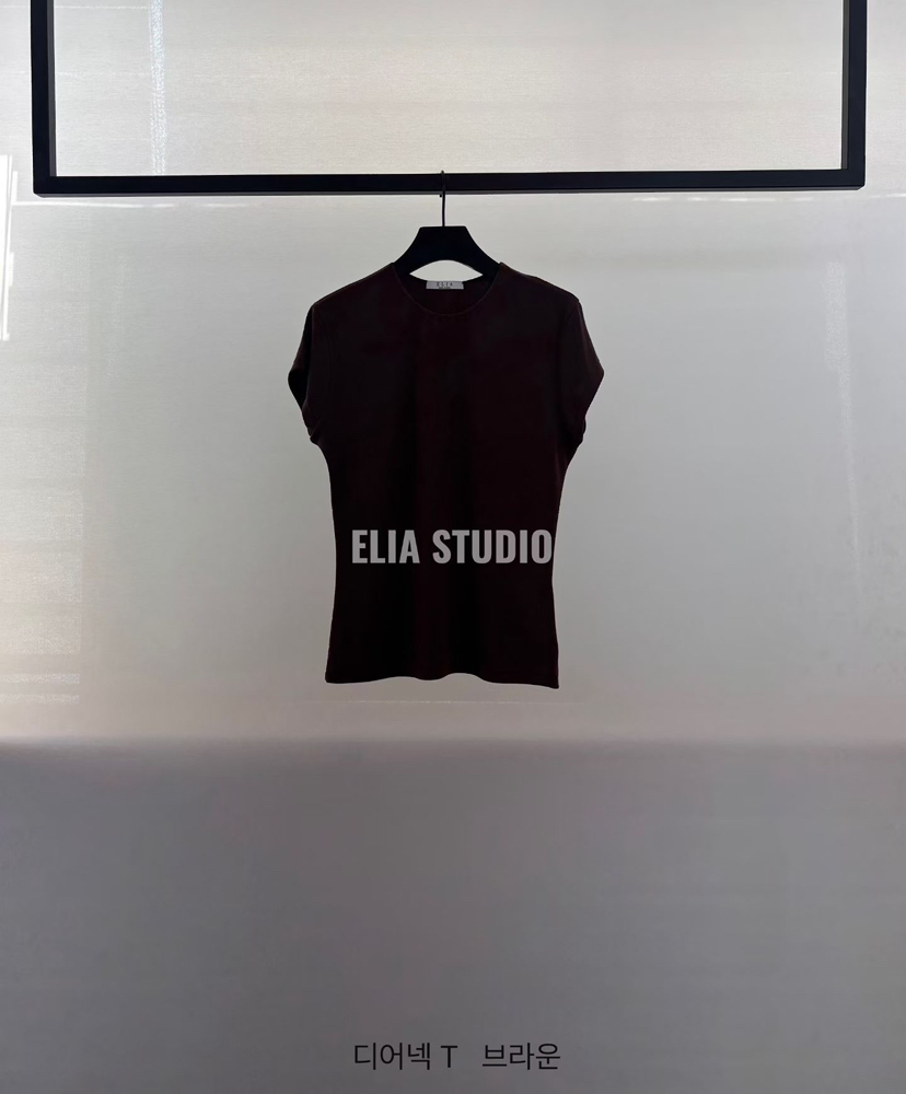 ELIA韓國直郵女裝新品休閑人氣推薦26夏季26春夏時尚職業T恤ELIAT恤圖色3棕色
