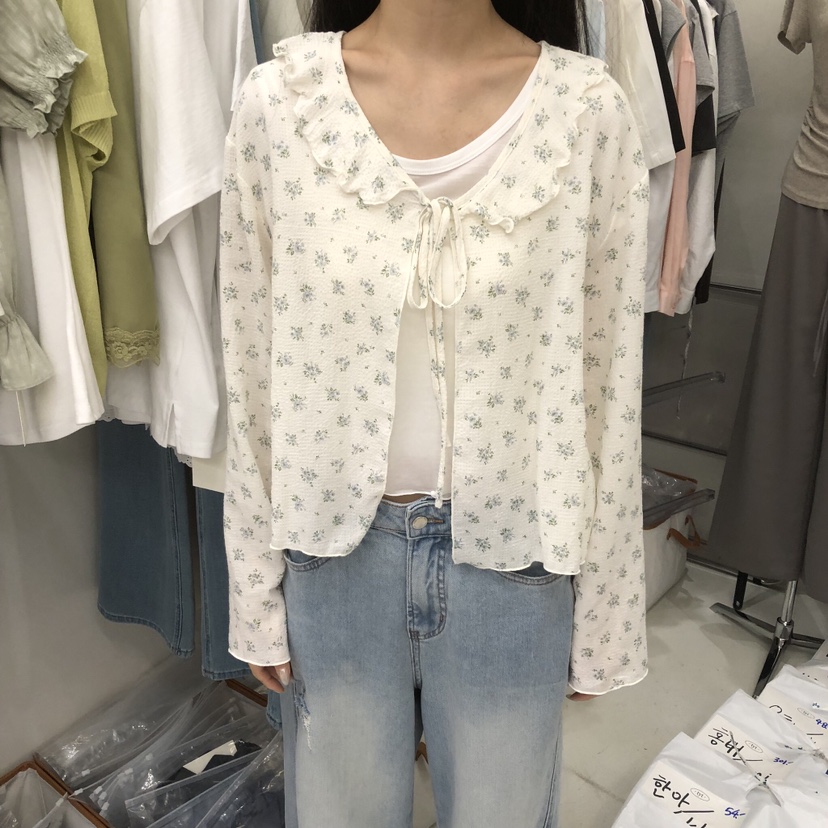 TAKE YOUE TIME韓國直郵女士新品人氣開衫不含內搭花朵TAKE YOUE TIME開衫圖色1