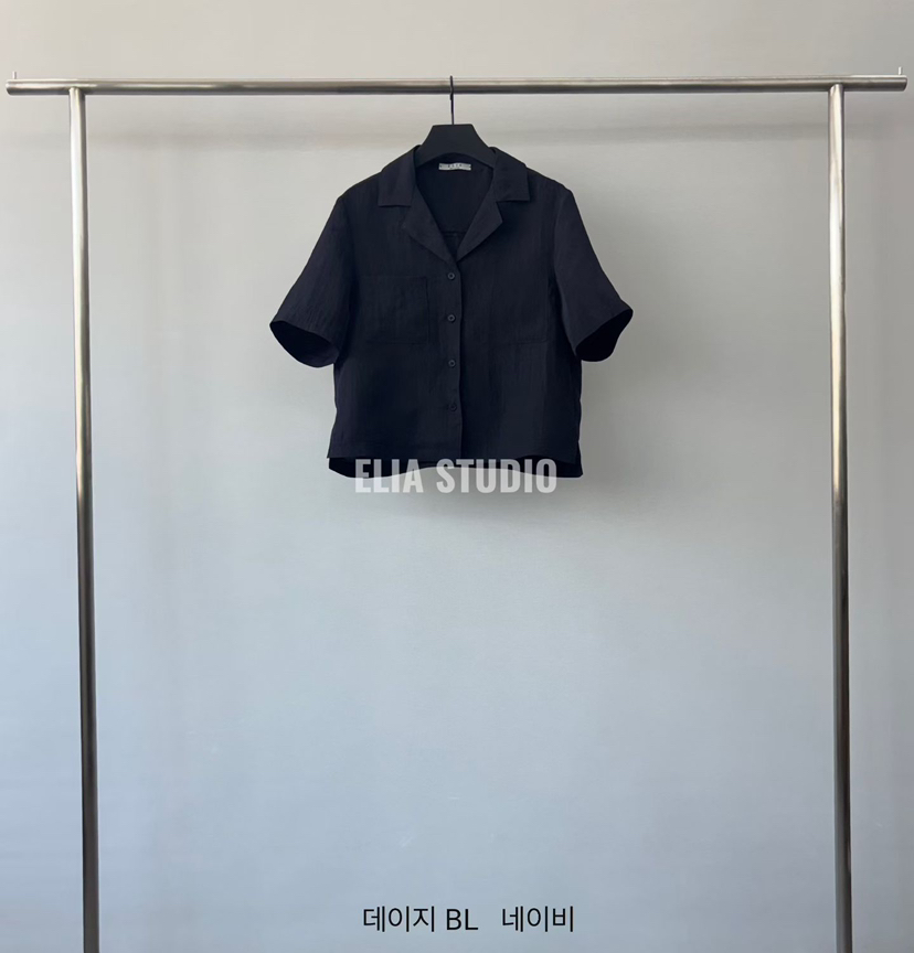ELIA東大門實拍韓國女裝新款時尚推薦職業26春夏襯衫蕾絲衫ELIA襯衫/蕾絲衫圖色3深藍色