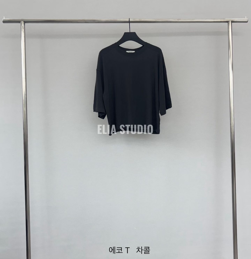 ELIA韓國東大門代購女士新品休閑人氣26夏季職業時尚熱賣T恤ELIAT恤圖色5墨色
