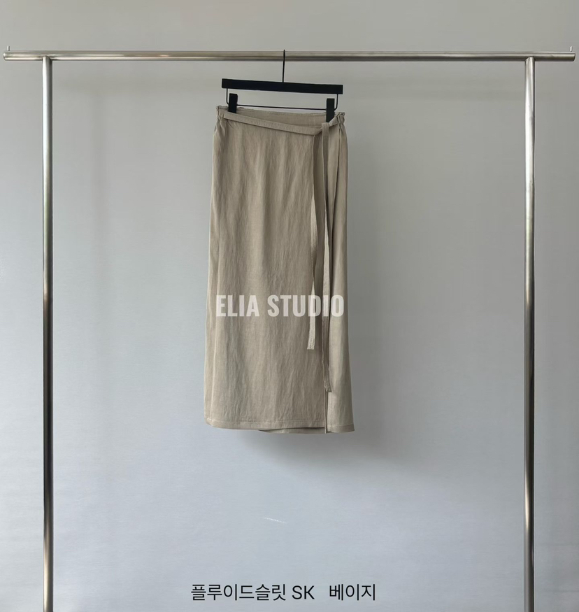 ELIA韓國東大門代購女裝新品職業推薦休閑熱賣人氣26春夏長裙ELIA長裙圖色2米色