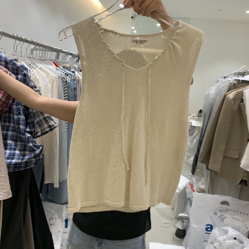 THE REST韓國直郵實拍女裝新品26夏季時尚熱賣吊帶背心絲帶THE REST/UNNOEUD吊帶/背心圖色2