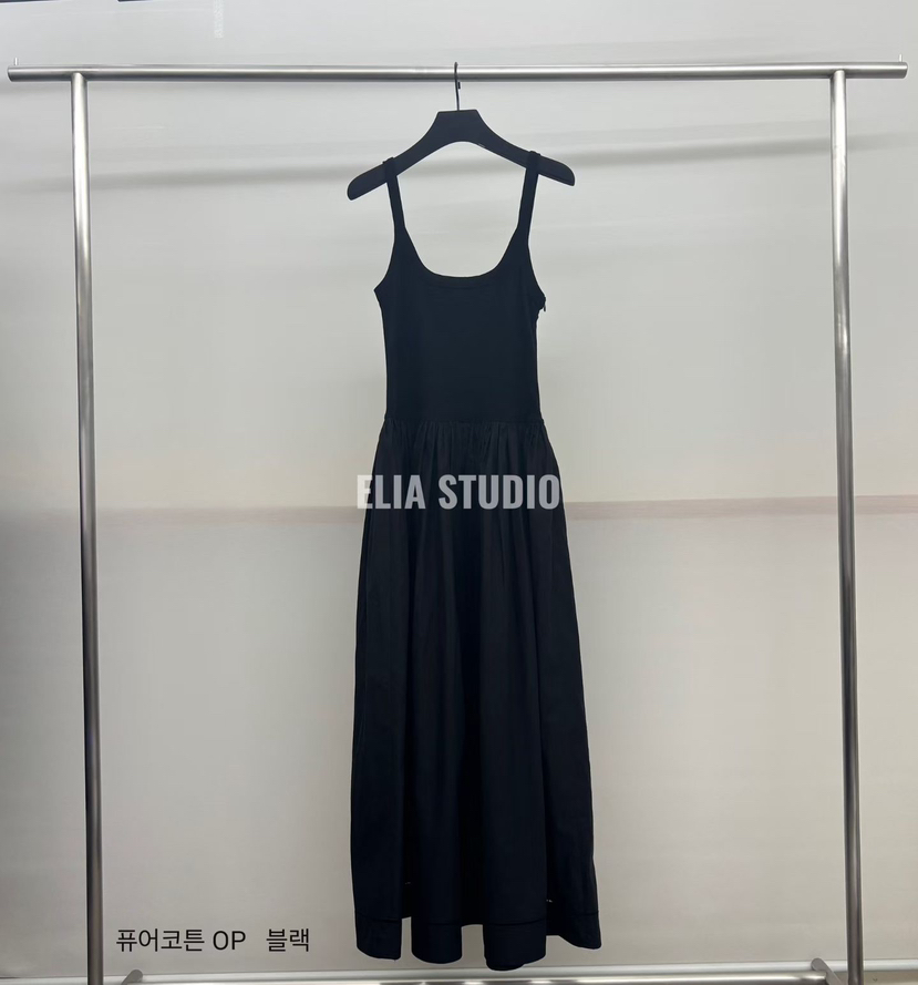 ELIA東大門實拍韓國女裝新品26春夏推薦熱賣時尚連衣裙純棉ELIA連衣裙圖色3黑色