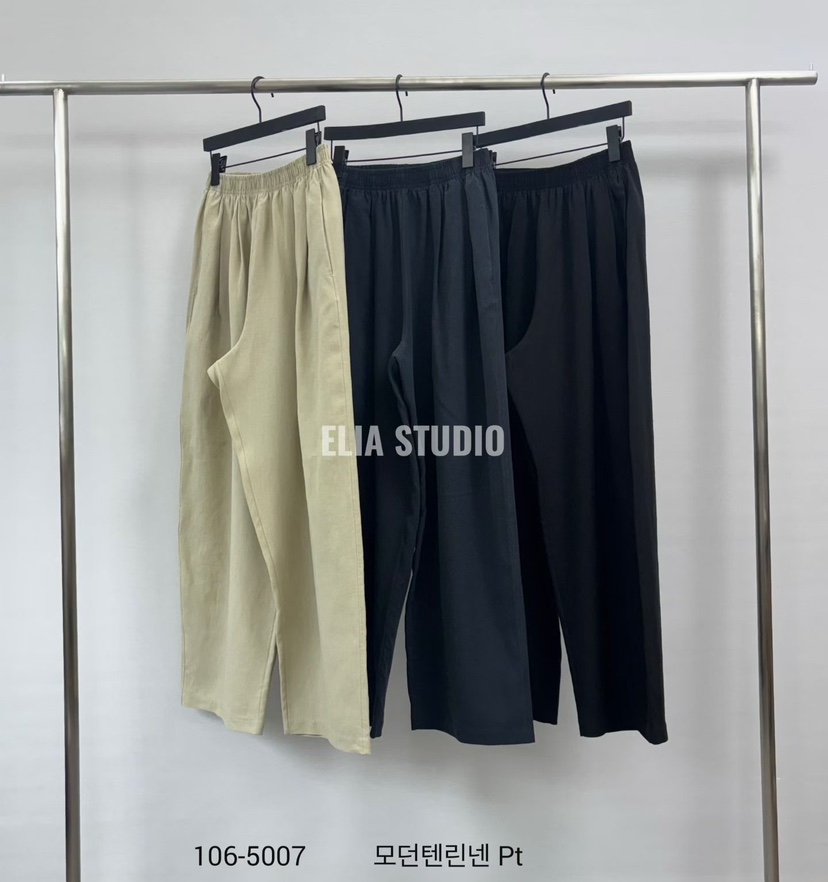 ELIA東大門實拍韓國女裝新品26春夏休閑職業休閑褲亞麻布ELIA休閑褲