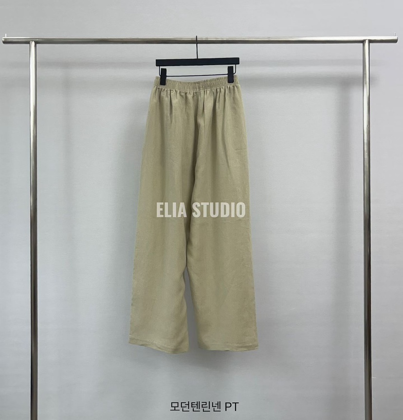 ELIA東大門實拍韓國女裝新品26春夏休閑職業休閑褲亞麻布ELIA休閑褲