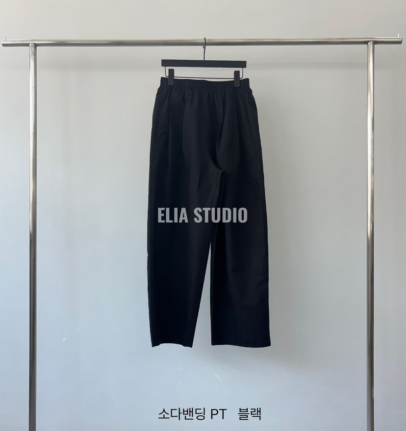 ELIA韓國東大門代購女士新款26春夏熱賣休閑26夏季休閑褲ELIA休閑褲圖色3黑色