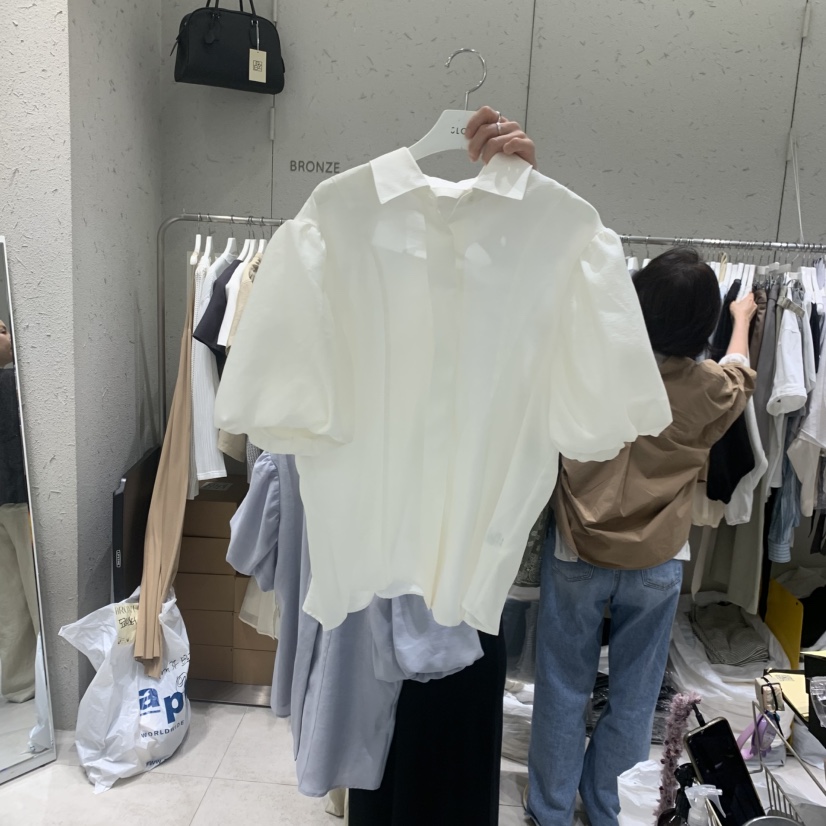BRONZE韓國東大門直郵女裝新款26春夏職業26夏季襯衫蕾絲衫BRONZE襯衫/蕾絲衫圖色1