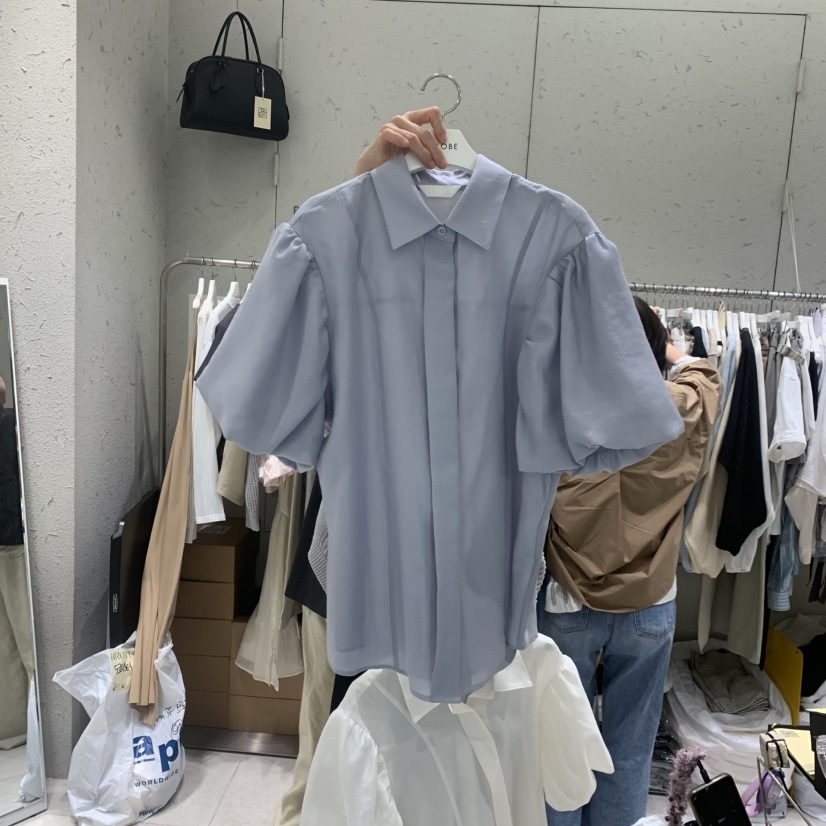 BRONZE韓國東大門直郵女裝新款26春夏職業26夏季襯衫蕾絲衫BRONZE襯衫/蕾絲衫圖色2
