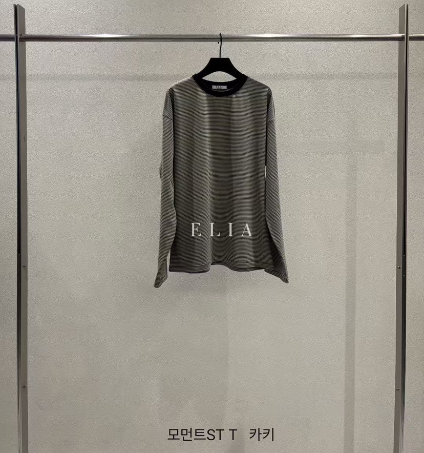 ELIA韓國東大門代購女士新款休閑時尚推薦熱賣26夏季長袖T恤ELIA長袖T恤圖色2墨綠