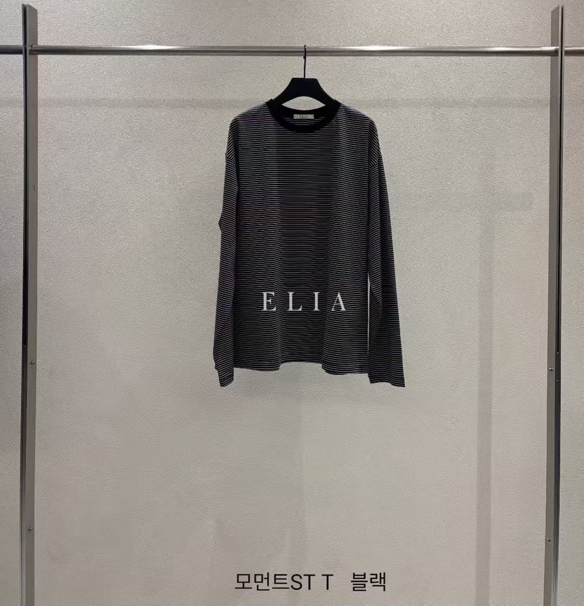 ELIA韓國東大門代購女士新款休閑時尚推薦熱賣26夏季長袖T恤ELIA長袖T恤圖色4黑色
