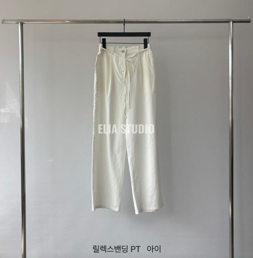 ELIA韓國直郵實拍女士新品職業26夏季推薦人氣休閑褲含腰繩ELIA休閑褲圖色1