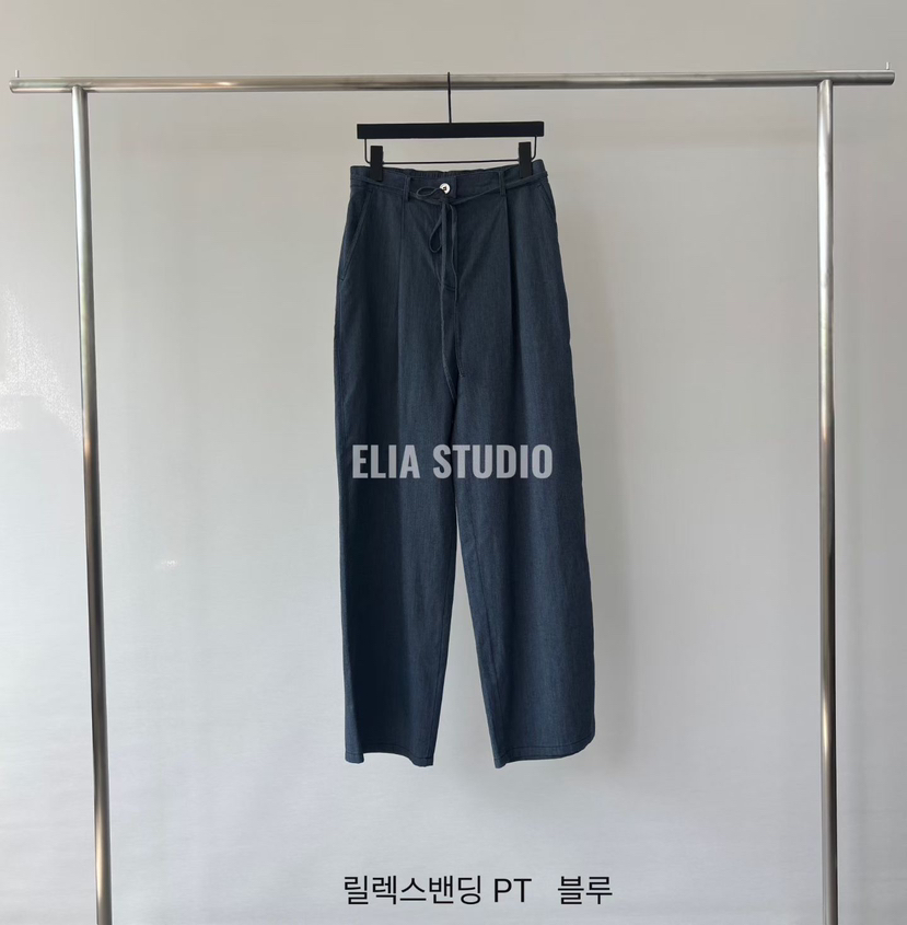 ELIA韓國直郵實拍女士新品職業26夏季推薦人氣休閑褲含腰繩ELIA休閑褲圖色3