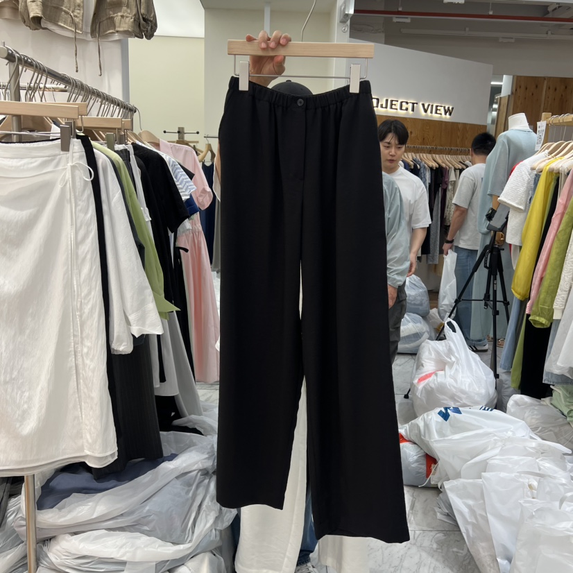 MADEMOISELL東大門實拍韓國女裝新品職業26夏季休閑褲亞麻MADEMOISELL休閑褲圖色2深藍色