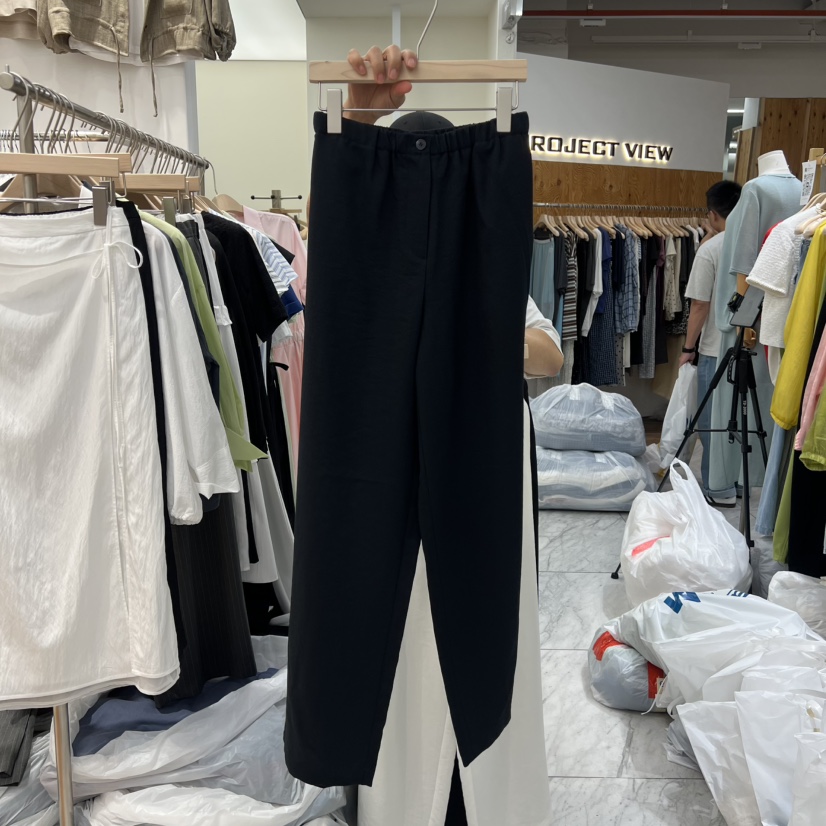 MADEMOISELL東大門實拍韓國女裝新品職業26夏季休閑褲亞麻MADEMOISELL休閑褲圖色3黑色
