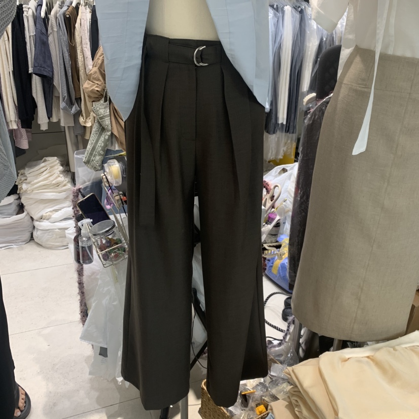 BRONZE韓國直郵實拍女裝新品26春夏26夏季推薦休閑褲含腰帶BRONZE休閑褲圖色1