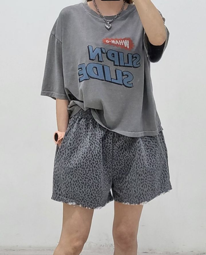 ZACCU東大門實拍韓國女裝新品休閑熱賣職業推薦時尚短褲豹紋ZACCU短褲