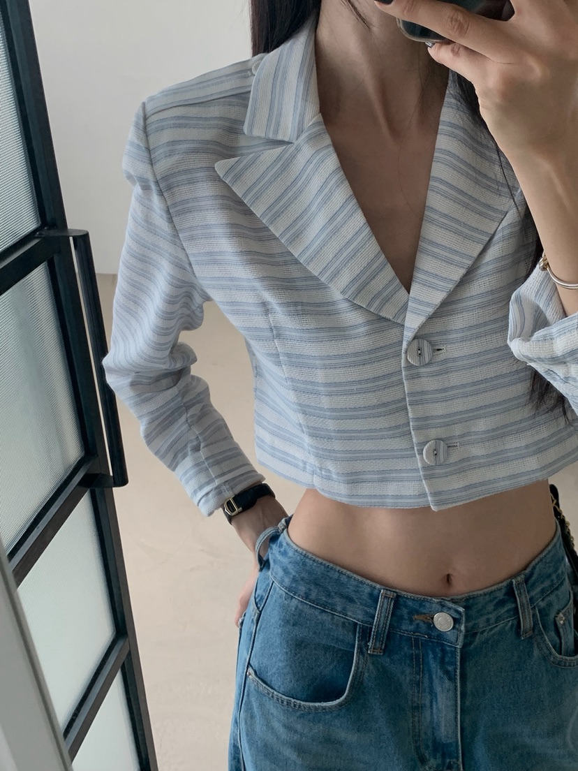VERANDA韓國直郵女裝新品職業時尚26夏季推薦人氣夾克粗花呢VERANDA夾克