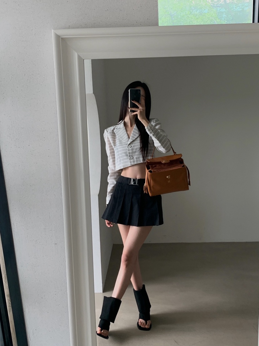 VERANDA韓國直郵女裝新品職業時尚26夏季推薦人氣夾克粗花呢VERANDA夾克