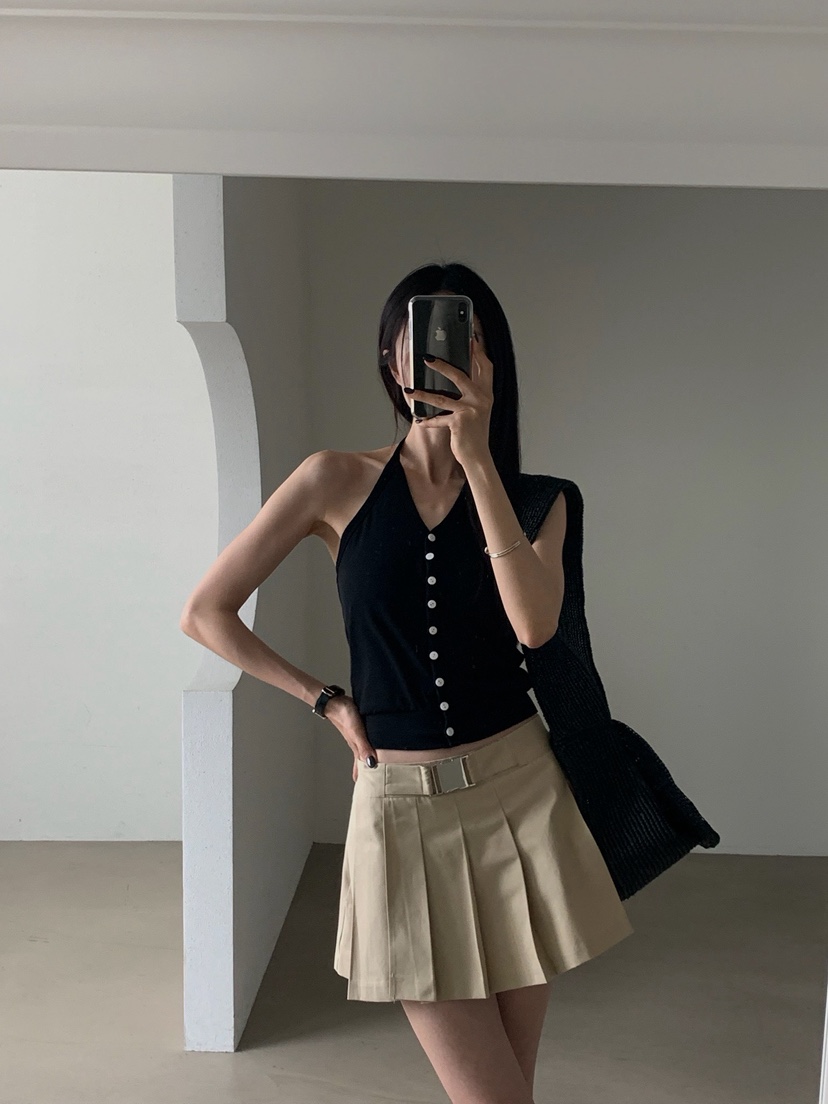 VERANDA韓國直郵實拍女裝新款時尚職業推薦26夏季休閑短裙VERANDA短裙