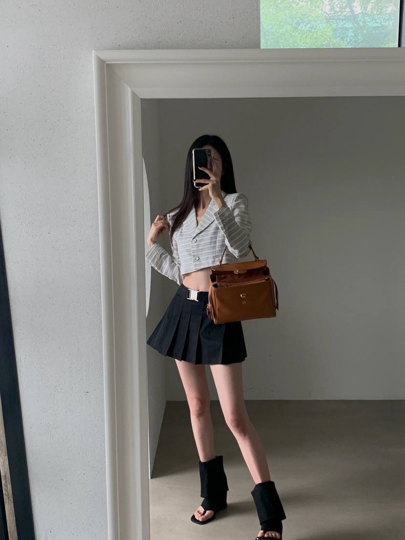 VERANDA韓國直郵實拍女裝新款時尚職業推薦26夏季休閑短裙VERANDA短裙