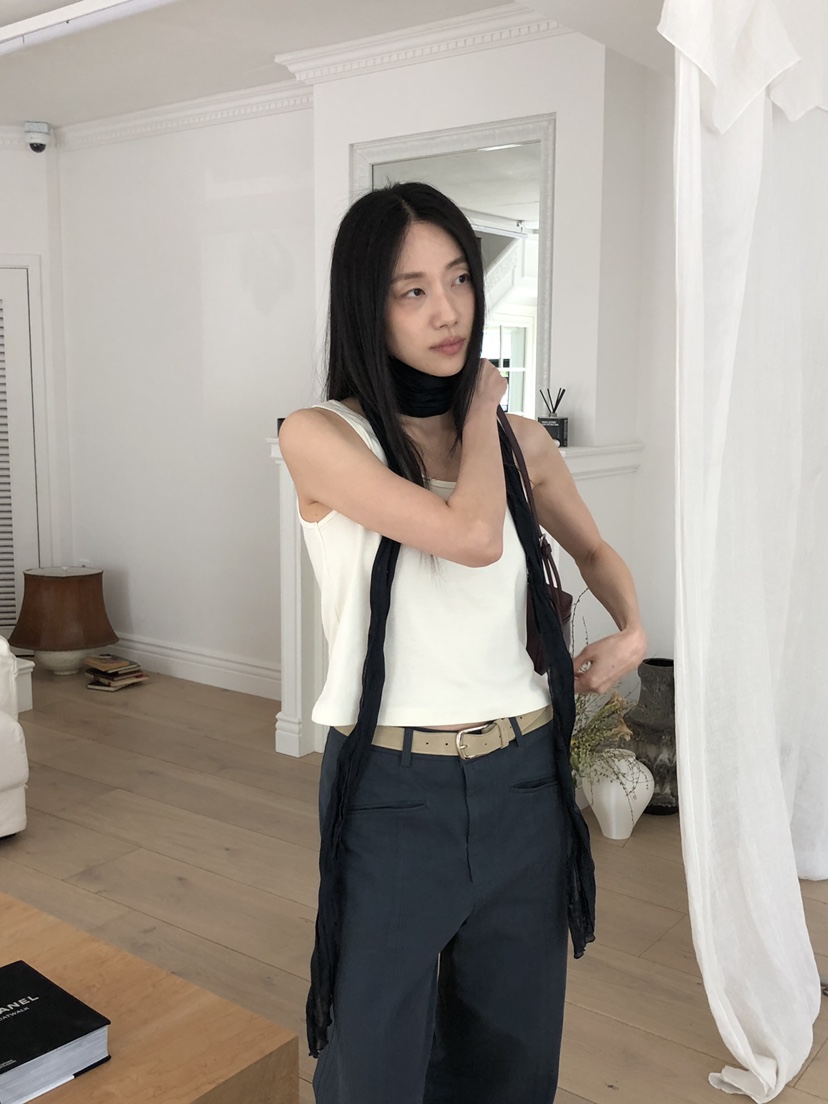 TORRE韓國直郵實拍女士新款人氣26春夏休閑吊帶背心無袖紐扣TORRE吊帶/背心圖色3