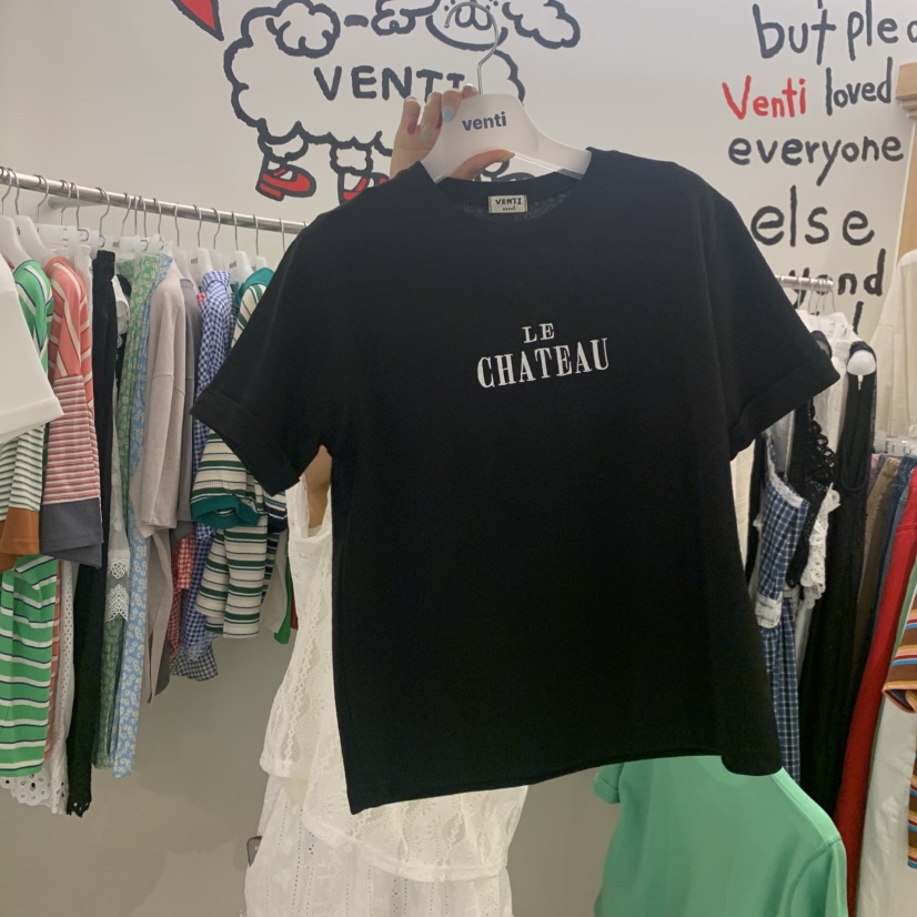 VENTI韓國東大門代購女士新品人氣休閑推薦26春夏T恤刺繡VENTIT恤圖色3