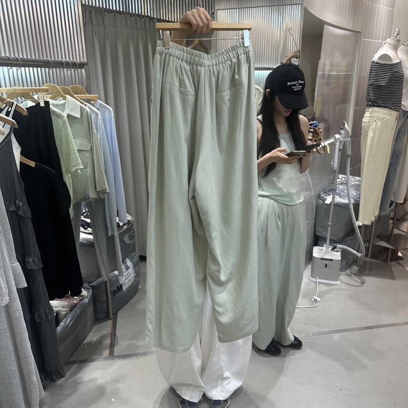 ALEGRE韓國東大門代購女裝新品26夏季人氣時尚休閑褲亞麻ALEGRE休閑褲