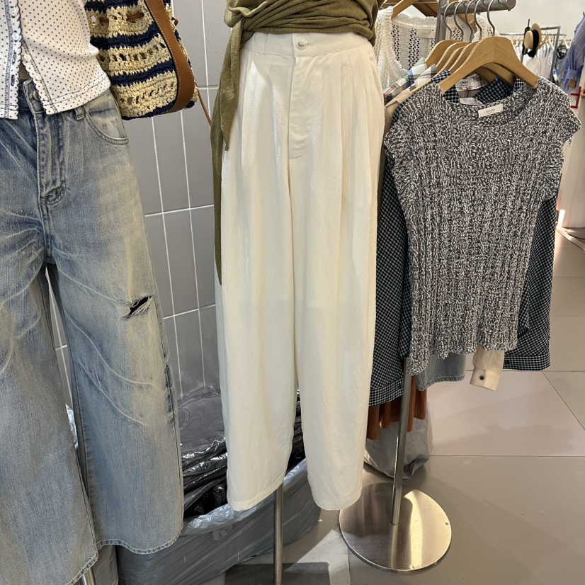 ALEGRE韓國東大門代購女裝新品26夏季人氣時尚休閑褲亞麻ALEGRE休閑褲圖色1