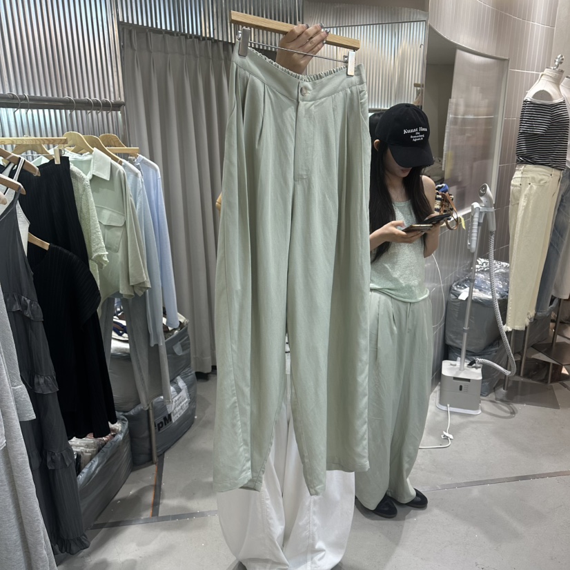ALEGRE韓國東大門代購女裝新品26夏季人氣時尚休閑褲亞麻ALEGRE休閑褲圖色2