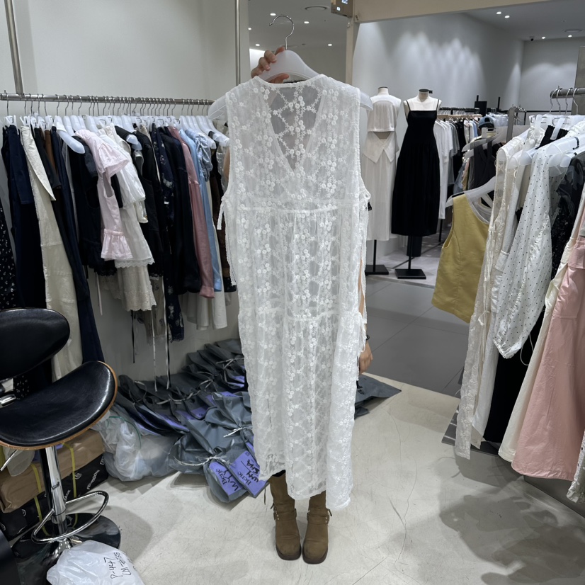BENE韓國東大門代購女裝新款推薦26春夏人氣連衣裙刺繡雪紡BENE連衣裙