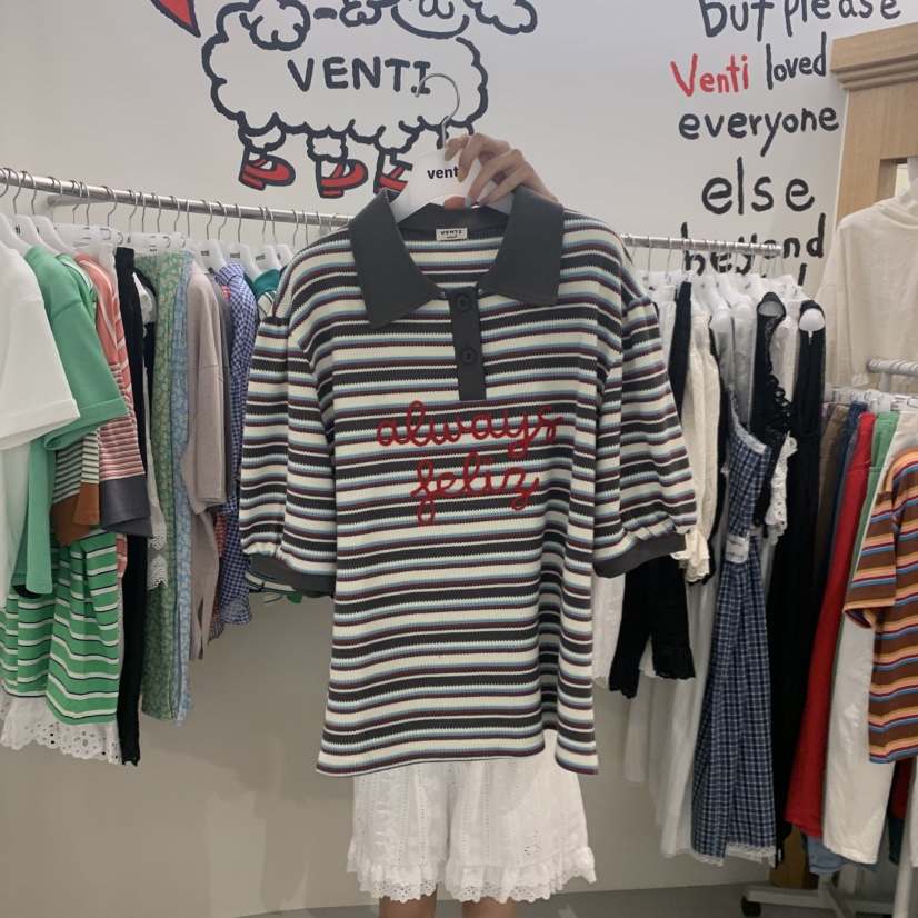 VENTI韓國直郵女士新品職業熱賣時尚人氣推薦休閑26夏季T恤VENTIT恤圖色1