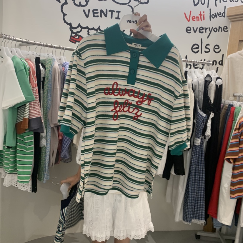 VENTI韓國直郵女士新品職業熱賣時尚人氣推薦休閑26夏季T恤VENTIT恤圖色2