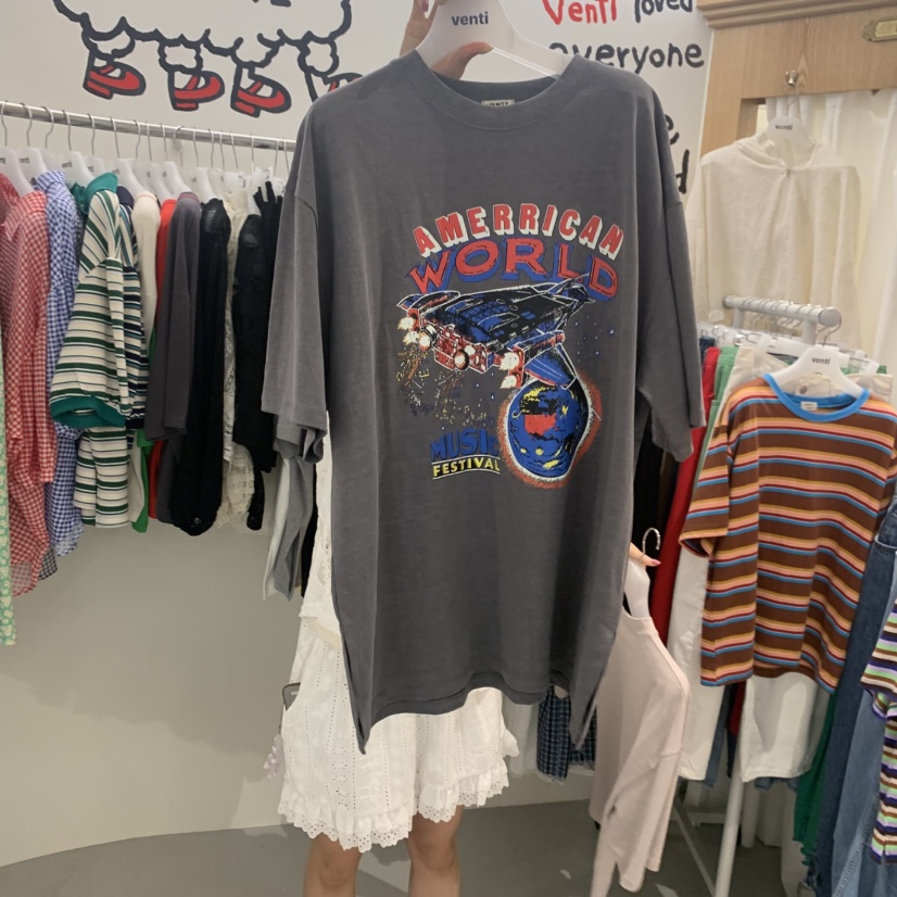 VENTI韓國直郵女士新品人氣26夏季26春夏休閑時尚職業T恤VENTIT恤圖色2