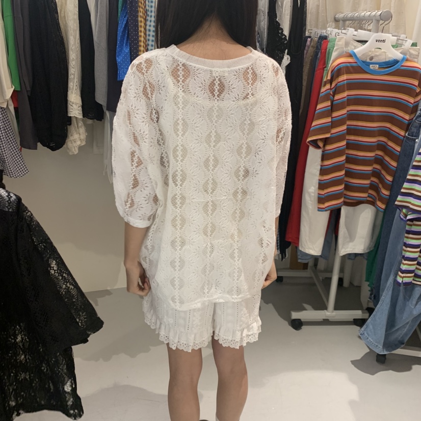 VENTI韓國直郵女裝新品26春夏職業人氣熱賣襯衫蕾絲衫蕾絲VENTI襯衫/蕾絲衫