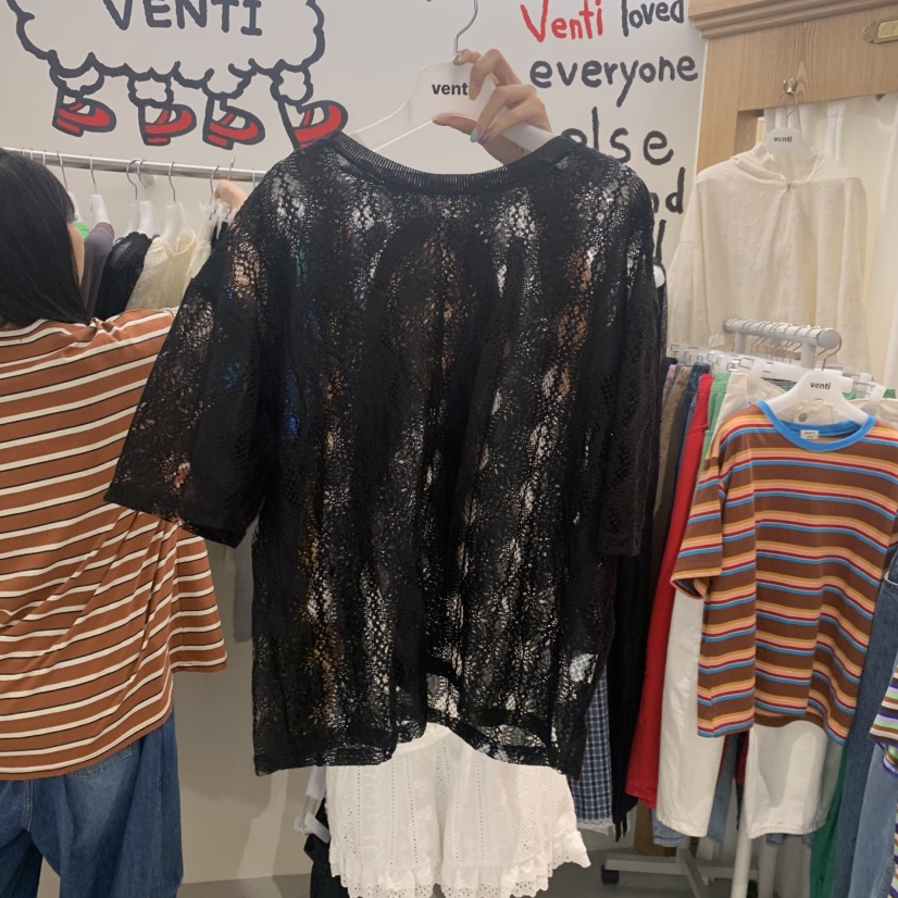 VENTI韓國直郵女裝新品26春夏職業人氣熱賣襯衫蕾絲衫蕾絲VENTI襯衫/蕾絲衫圖色1