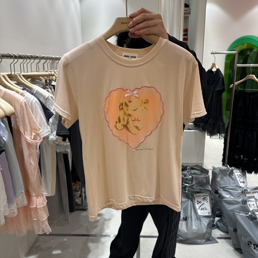 MINI UNNI韓國直郵實拍女士新款推薦26夏季人氣職業熱賣T恤MINI UNNIT恤圖色2