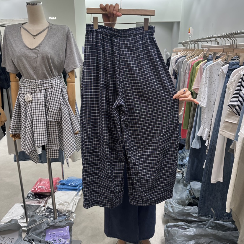 PART3東大門實拍韓國女裝新品時尚26夏季休閑褲闊腿褲格子Part.3休閑褲