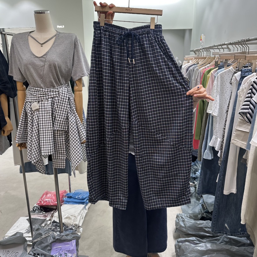 PART3東大門實拍韓國女裝新品時尚26夏季休閑褲闊腿褲格子Part.3休閑褲圖色1