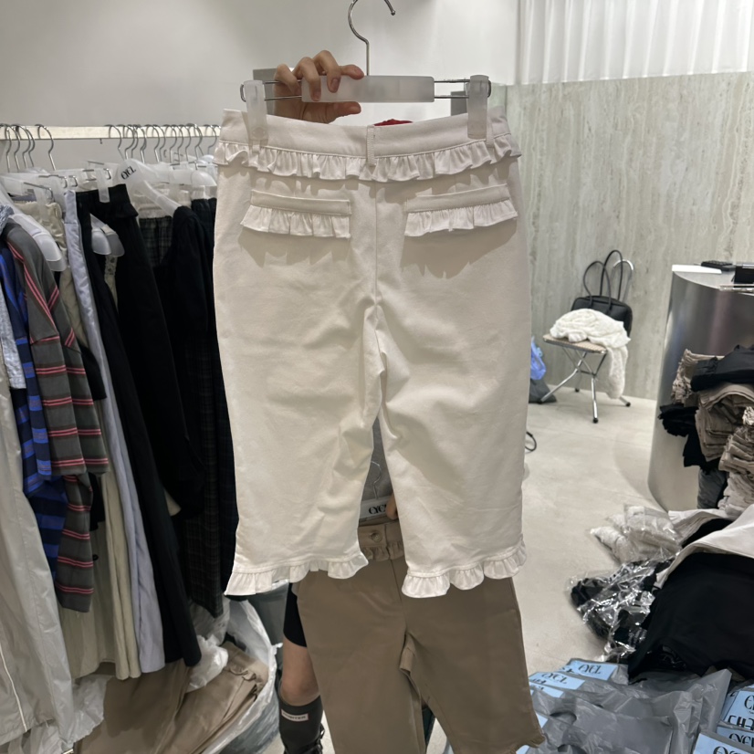 EYEL韓國代購女士新品職業26夏季人氣26春夏短褲七分褲荷葉邊EYEL短褲