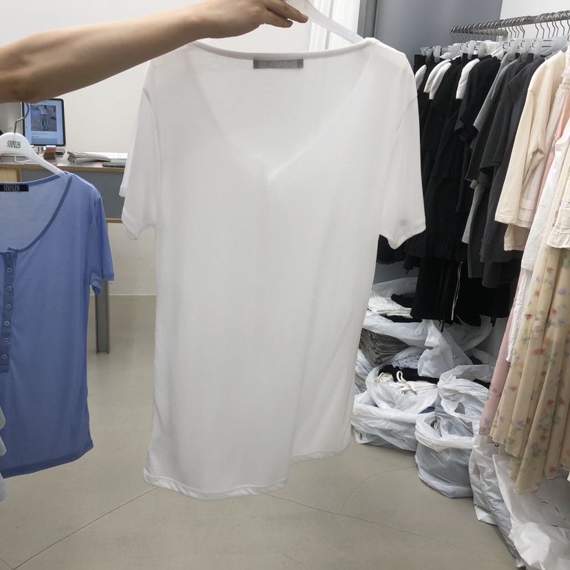 STAINLESS韓國東大門代購女士新品熱賣26春夏人氣T恤紐扣STAINLESST恤