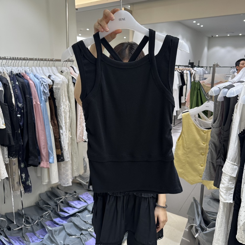 BENE韓國代購女裝新品26夏季26春夏時尚人氣職業吊帶背心BENE吊帶/背心圖色6黑色