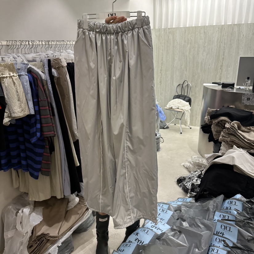 EYEL東大門實拍韓國女士新品推薦人氣時尚休閑褲尼龍條紋EYEL休閑褲圖色2